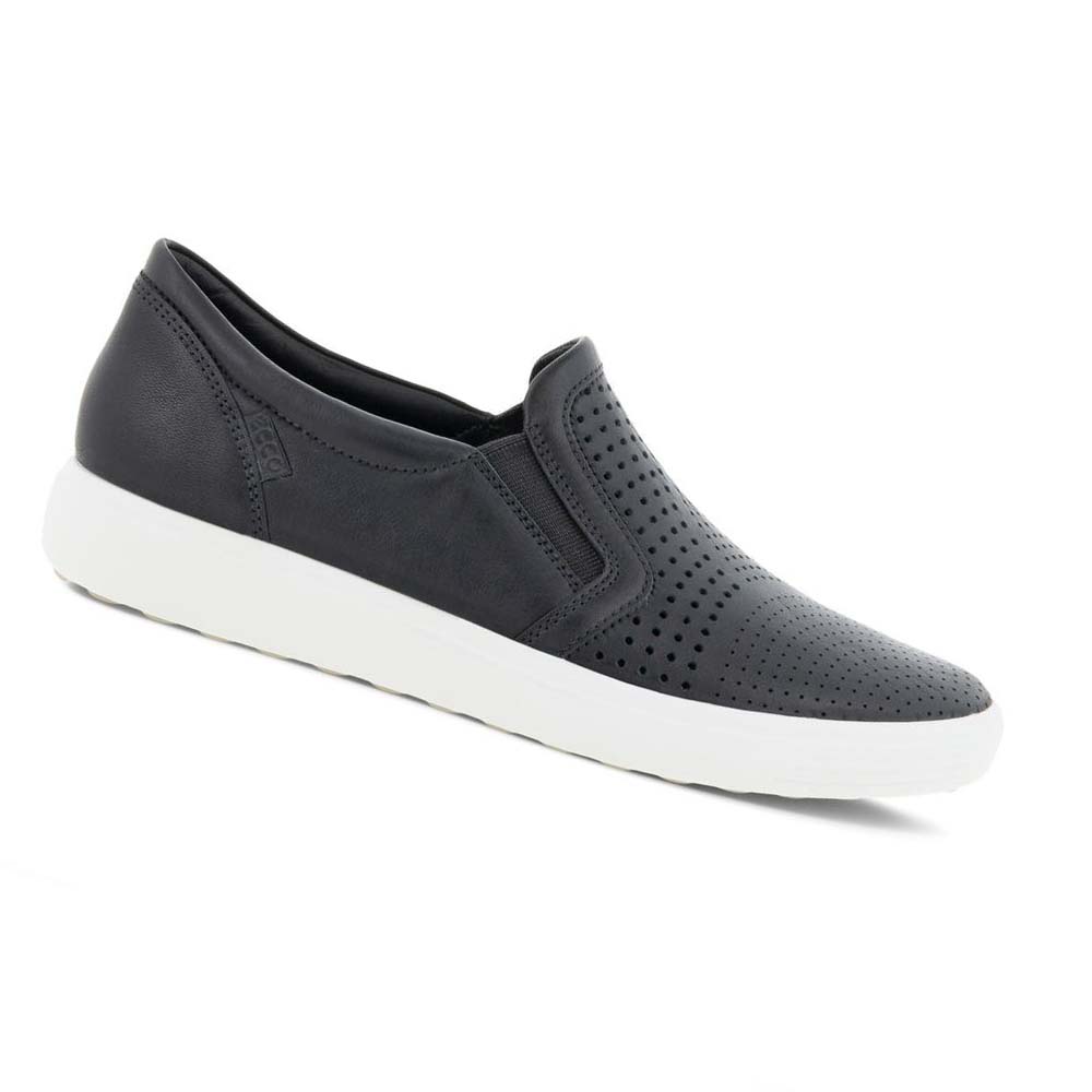 Női Ecco Soft 7 Slip-on Alkalmi Cipő Fekete | HU 77FDN